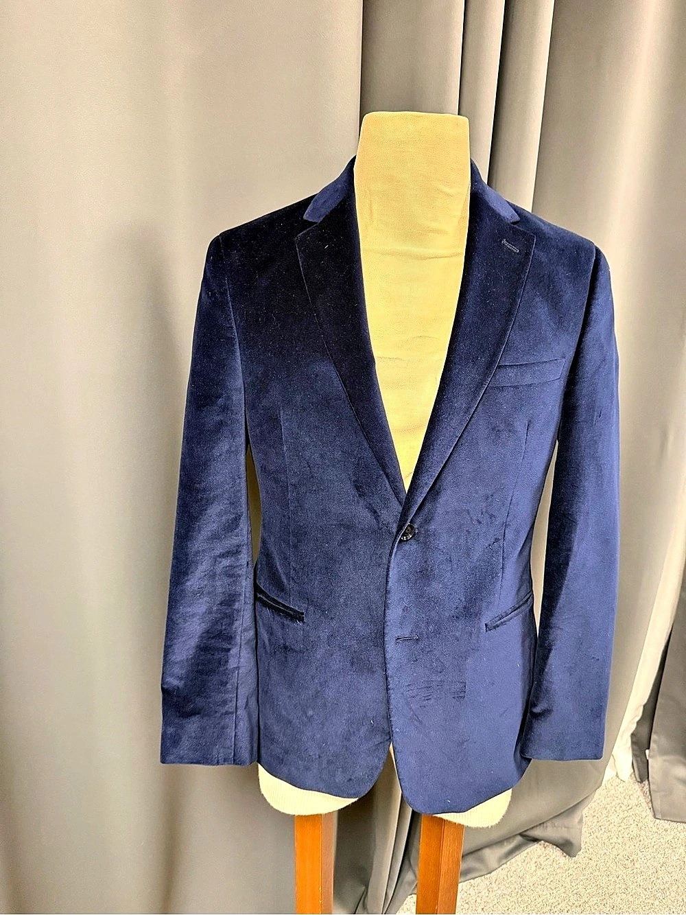 Alfani Slim-Fit Solid Velvet Sport Coat Men's Blue